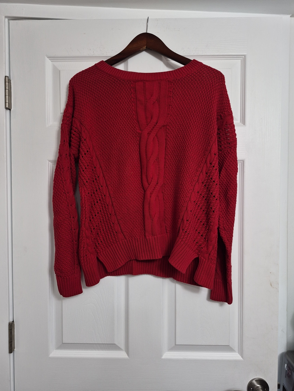 Women’s Red Cable-Knit Sweater